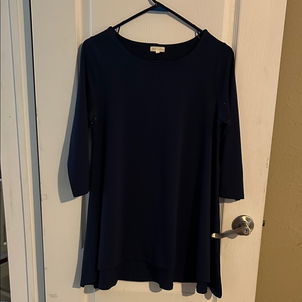 Chic Navy Blue Women's Tunic Top